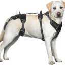 Dollephi Dog Lift Harness, Dog Lift Sling Carrier with Handle & Shoulder Sling, Support Harness for Rear Back Legs Helps, Disabled, Arthritis, Joint Injuries, Paralysis Up Stairs（Black, Extra Large）