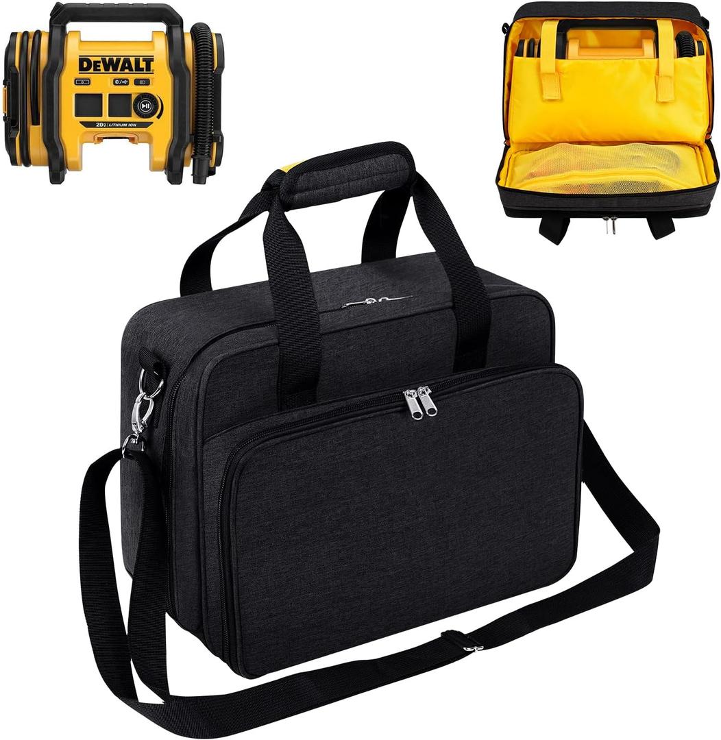 Case Compatible with DEWALT Tire Inflator (DCC020IB), Storage Bag for Car Tire Inflators, Air Compressor Portable Storage Travel Bag Car Air Pump Storage Holder (Bag Only)