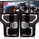 OKLPF Rear Brake Smoked Tail Light Compatible With 2018 2019 2020 Ford F150 F-150 Replace JL3Z13405H,Replace Smoke Black Taillight Assembly,Included Bulbs and Harness,Driver and Passenger Side