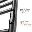 Poloma 45.3"(L) x 19.5"(W) Wall Mounted Towel Warmer, Heated Towel Racks for Bathroom, Towel Dryer Heater, 16-Bars Stainless Steel Black.