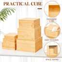 6 Pcs Bamboo Buffet Risers, 10" 9" 8" 7.5" 6.7" 6", Large Food Risers for Buffet Table, Cake Cupcake Display Stand Cube Box for Wedding Party Catering Dessert Jewelry Collectibles Home Decor