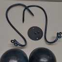 Owlgift Modern Metal Wall Mounted Entryway Retail Hat Rack/Wig Display Stand w/ 2 Circular Hat Hooks, Turquoise