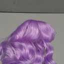 Light Purple Wavy Wigs With Bangs Short Bob Wavy Wigs for Women Curly Synthetic Cosplay Wig for Girls Daily Use Colorful Wig(14 Inch)(Light Purple)