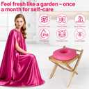 Beauty Star Foldable Wooden Yoni Steamer Chair for Women, V-Shaped Yoni Steam Seat with Cushion & Soft Gown Kit, Portable Herbal Steam Stool for Feminine Cleansing Care at Home, No Assembly Needed