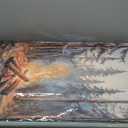 XLMDYYSW Forest Bonfire Wall Art Woodland Campfire Pictures Vintage Camping Theme Canvas Print Farmhouse Nature Landscape Paintings Bedroom Home Decor Framed (Brown, 18L x 12W)