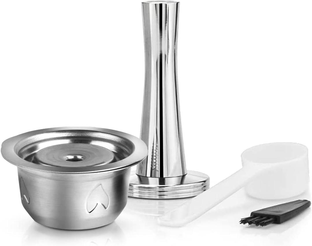 Stainless Steel Metal Coffee Capsule Compatible with Nespresso Vertuoline Pod Holder，fit for Vertuolline GCA1 ENV135 (BIG CUP 8OZ with Tamper)