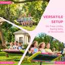 60'' Rectangle Platform Tree Swing for Kids and Adults, Giant Flying Swing with Adjustable Hanging Strap, Waterproof Textilene Fabric Tear & UV Resistant, Swings Set for Backyard Garden
