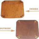 boshiho Valet Tray for Men, Leather Jewelry Catchall Key Phone Coin Box Change Caddy Bedside Storage Box (Crazy Horse Leather - Light Brown)