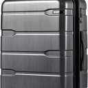 Coolife Expandable Large Checked Luggage Hardside PC+ABS Suitcase with TSA Lock, Lightweight Rolling Carry On with Spinner Wheels(Charcoal, 28in)