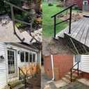 Metty Metal Hand Rails for Outdoor Steps,3 Step Stair Handrail & Indoor Stair Railing KitBlack Railings for Outdoor Steps and Hand Rails for Seniors for Porch