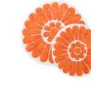 Chesapeake Bursting Flower 2 Pc. White & Coral Round Bath Rug Set 45953 (24" & 30")