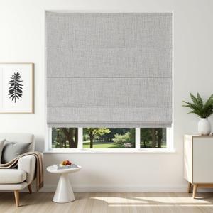 Joydeco Cordless Roman Shades, Linen Window Blinds, 35" W×75" H, White
Thermal Insulated Blackout Blinds, Room Darkening Shades for Indoor Windows, Easy to Install
