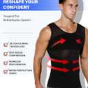 Arjen Kroos Men's Slimming Shirt Mesh Compression Shirt 4-Way Stretch Body Shaper for Chest,Abdomen & Posture Support (Black, S)
