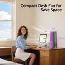 KONSIDEN Desk Fan, 13 Inch Portable Bladeless Fan, Small Quiet Table Fan with 60Oscillating, 9 Speeds & 9H Timer, LED Display, Button Control, Easy to Clean, Personal Desktop Fan for Bedroom, Office