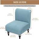 FUANGUI Armless Accent Chair Cover Slipcover, Stretch Spandex Chair Covers for Living Room Removable Washable for Armless Chair Furniture Protector