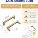Ravinte Cabinet Handles Solid Slim Champagne Bronze 15 Pack 3 Inch Hole Center Square Bar Drawer Handles Kitchen Cabinet Pulls Drawer Kitchen Cabinet Hardware
