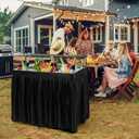 Nice C 4 ft Folding Ice Cooler Table, Party Cooler, Grazing Table with Drain, Bar Cooler Tables, with Matching Skirt, Storage Shelf (Black), 48 inches x 38 inches x 32 inches