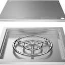 Skyflame 18 inch Square Stainless Steel Drop in Fire Pit Burner Pan with Burner Ring and Protective Cover
