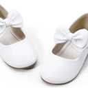 PANDANINJIA Toddler/Little Kid Girl's Angela Dress Mary Jane Ballet Flats Bow Flower Girl Wedding Party Ballerina Flat Shoes 3