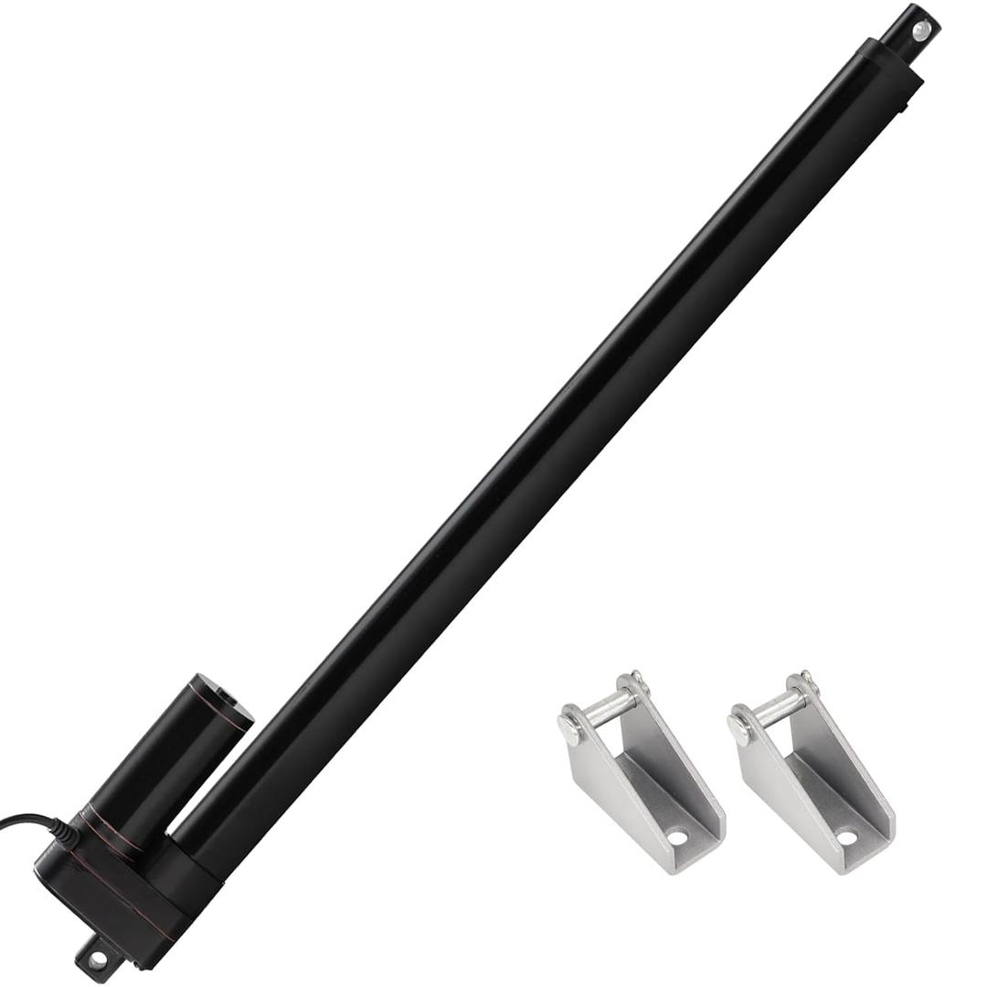 JQDML 24V Heavy Duty Linear Actuator 22 Inch Stroke 660 lbs IP65 Waterproof | 0.2 in/s Speed, Max Load 3000N, Low Noise, with Mounting Brackets, for Window Door Opener, Solar Tracker, RV, Home Automation