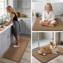 YIHOUSE Bathroom Rugs 17x24, Extra Thick Soft Absorbent Chenille Bath Rug Non-Slip Quick Dry, Machine Washable Bath Mats for Bathroom, Floor, Tub and Shower, Home Decor, Beige