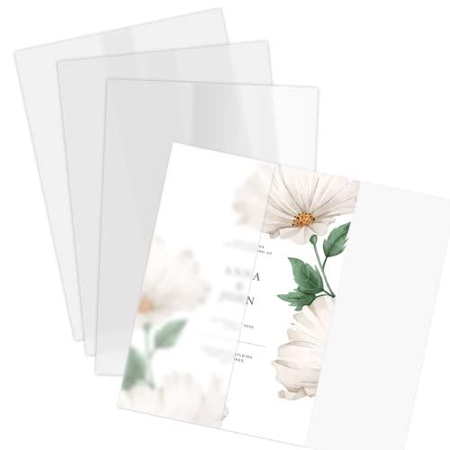 Vellum Jackets - 200 Pack Folded Vellum Jacket for 5 x 7 Invitations, Translucent Vellum Paper for Invitation, Greeting Cards, Photo Prints