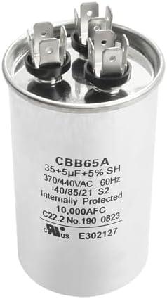 LEDBarz 2025 Upgraded 35+5uf Capacitor - TRCFD355 370/440VAC 60Hz Dual Run Circular Start for Titan Pro Motor, AC Motor Run, Condenser Straight, Heat Pump, RV Camper A/C, HVAC Systems