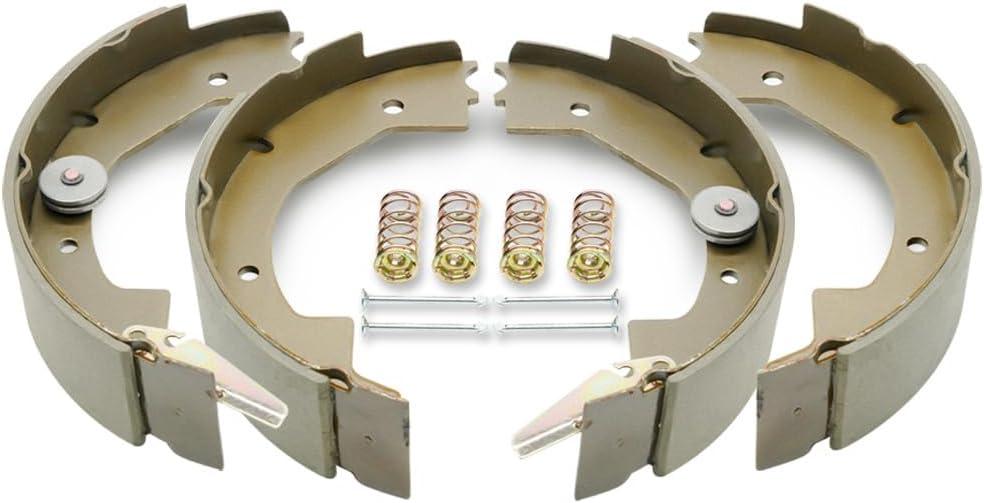RV Murts 2 Pairs 10" x 2-1/4" Electric Trailer Brake Shoes Self-Adjusting Replacement Kits for 2300-3500Ibs Trailer 4 Holes Brake Assembly (Left & Right), Trailer Axle Hub Accessories, Dexter Type.