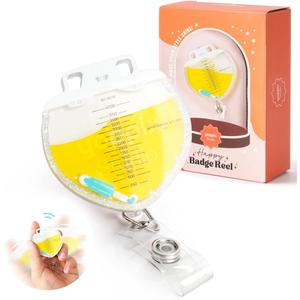 Liquid-Filled Urine Good Hands Alligator Clip Retractable Badge Reel for Doctor Nurse Urology Nephrology Urologist Nursing Student Medical Worker (Biaper Bag)