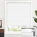 LazBlinds Cordless Cellular Shades, No Tools No Drill Blackout Honeycomb Shades Pleated Blinds for Windows, 30.5'' W x 72'' H, Silver White