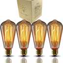 E26 Edison Bulbs, Bravelight Antique Vintage Light Bulbs, Incandescent Light Bulbs, ST64 40W 2700K Warm Dimmable, Squirrel Cage Filament Edison Light Bulb for Table Lamp Home Office Decorative 5 Pack