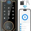 Smart Lock ST380, Built-in Wi-Fi, Fingerprint Keyless Entry Door Lock, Security Deadbolt Smart Locks for Front Door, App Remote Control & Auto Lock, IP56 Waterproof, (2025 Upgrade) (Matte Black)