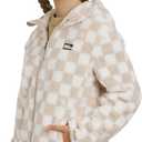 Eddie Bauer Girls' Quest Plush High Pile Faux Sherpa Hooded Jacket (Large, Natural)
