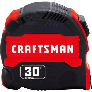 CRAFTSMAN 30-ft Tape Measure with Fraction Markings, Retractable (CMHT37445S)