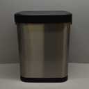 10.5 Gal Stainless Steel Touchless Sensor Trash Can with, Wide Rectangular Design, Brushed Finish  Automatic Lid, Raised Legs (Silver)