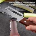 2PCS 3-in-1 Multifunctional Vegetable Peeler, Multifunctional Stainless Steel Peeler, Wooden Peeler, with Bottle Opener & Green Onion Comb Teeth, Kitchen Peeling Tool ﻿