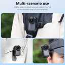 AMAZEAR Backpack Clip Mount for DJI Osmo Nano/Xtra Atto Accessories, 360 Adjustable Hat Holder with Strong Grip, Quick Magnetic Connection, Lightweight for Vlogging, Travel, Outdoor Shooting, Black