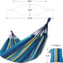 SONGMICS Double Hammock, 98.4 x 59.1 Inches, 660 lb Load Capacity, with Hanging Straps, Carabiners, Carry Bag, for Garden, Outdoor, Camping, Blue and Yellow Stripes UGDC15YU