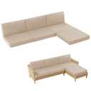 MuaMelop 14-Piece Patio Furniture Cushions Set, Replacement Outdoor Cushions for 6-Seat Patio Sectional, Waterproof & Fade Resistant Deep Seat Cushion for Outdoor Sofa, Beige