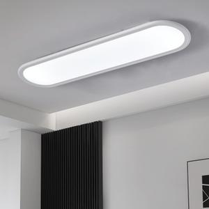 Ganeed 27.6 Inch LED Ceiling Light, High Brightness Linear Ceiling Lamps,6000K Cool White Modern Ultra Thin Low Profile Light Fixture for Bedroom Kitchen Study Room Hallway,White/36W