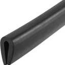 Uxcell Edge Trim U Seal Black Rubber Plastic U Channel Edge Protector Fits 1/16" - 3/32" Edge 20 Feet Length
