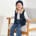 Toddler Girls Boys Fleece Vest Winter Warm Clothes Buffalo Plaid Christmas Jacket Kids Puffer Quilted Gilet Coat (3T, Navy)