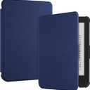 Case for 6" Kobo Clara Colour(2024)/Clara BW(2024)/Clara 2E(2022) - Slim Lightweight PU Leather Protective Smart Shell Cover with Auto Wake Sleep, Dark Blue
