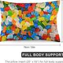Gummy Bear Funny Food Throw Pillow Covers Decorative Pillow Case Fun Decor Square Couch Cushion Cover for Home Decor Sofa Living Room Bed Car Sofa 20x30 Inch