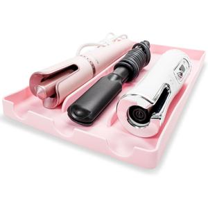 Hair Tool Organizer, 100% Food Grade Silicone, Up to 428F Heat Resistant, Hot Tools Organizer, Hair Styling Tools Organizer, 14.75" x 9.5" x 1" (Pink)