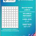 Premium Label Supply White Sticker Square Labels – 1" x 1" – Laser/ Inkjet Compatible – (63 per Sheet), 25 Sheets – 1575 Total Adhesive Labels