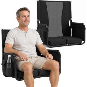 2 x Sekey Stadium Seats with Back Support, Armrests & Soft Cushion, X-Large