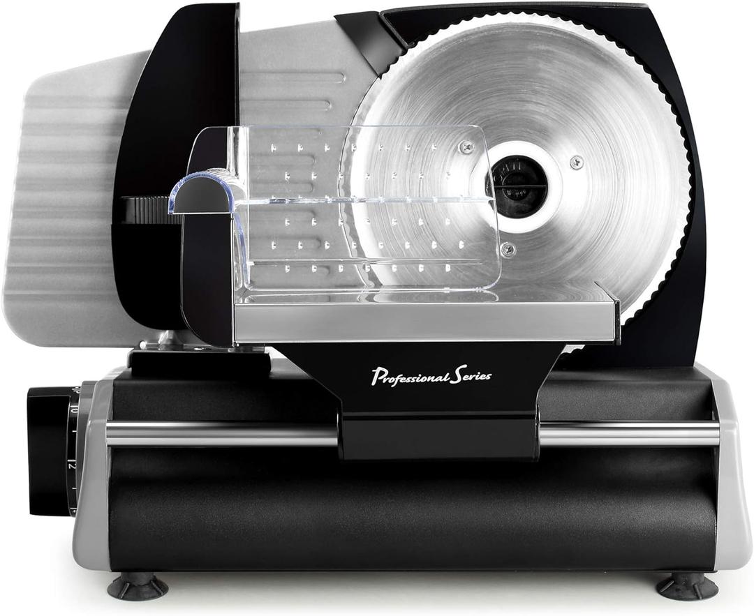 Meat Slicer, Cuts Meat, Cheese, Bread, Fruit & Vegetables, Adjustable Slice Thickness, Stainless Steel Blade, Safe Non-Slip Feet, For Home Use, Easy To Clean
