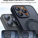 CANSHN 360 Spin Magnetic Stand for iPhone 16 Pro Case with Camera Control [Full Camera Protection] [Compatible with Magsafe] Translucent Matte Shockproof Protective Phone Cover 6.3" - Black