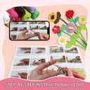 ASDIIT 6 Pcs Crochet Flower Bookmarks Kits for Beginners Amigurumi Crochet Starter Set Knitted Flowers Kit Mothers Day Valentines Christmas Gifts for Women - with Step-by-Step Video